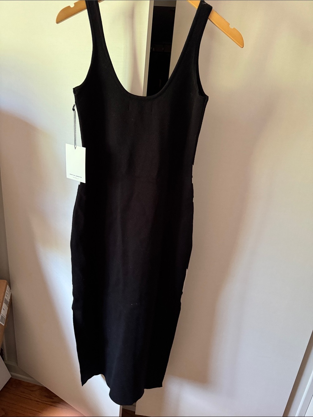 Spiritual Gangster Sun Drift Yasmin Black and Cream Palm-Print Midi Dress - Picture 3 of 3